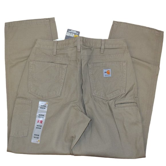 NWT Carhartt Khaki FR Canvas Boot Cut Work Pants - Picture 5 of 9